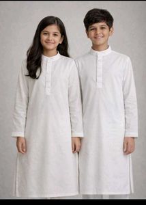 unisex' White Ethnic Kurta Set