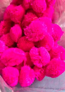 125 pcs Vibrant Neon Pink Pom Poms