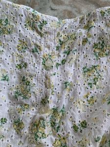 White Floral Embroidered Kurti