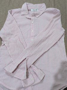 Pink Striped Button-Up Shirt
