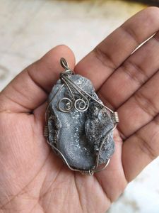 Stone Wire-Wrapped Pendant