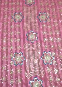 Pink Dupatta With Chamki &amp; Embroidery Work