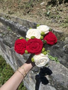 Handmade Crochet Rose Bouquet