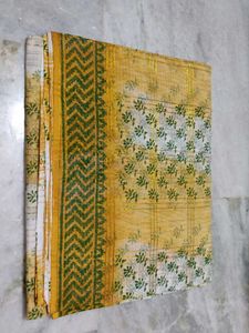 Yellow Saree with Green Border