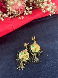 Ethnic Floral Design Dangle Earrings