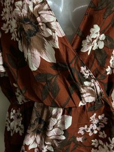 Floral Wrap V-Neck Peplum Top