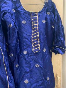Royal Blue Ethnic Kurta with duppta Set
