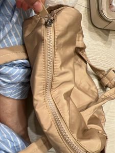 Chic Beige Nylon Tote Bag