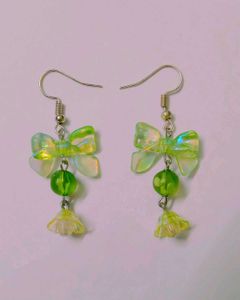 Cute Bow & Flower Dangle Earrings