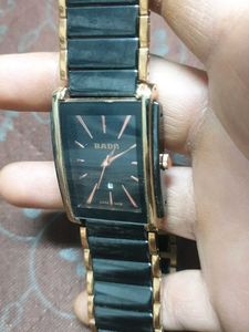 Rado Black & Gold Rectangle Watch