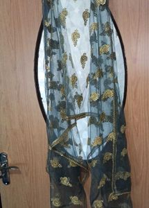 Sparkling Black Dupatta with Sequins 2psc