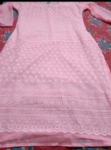 Beautiful Pink Chikankari Kurta