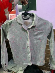 Cozy Heart Print Pajama Top