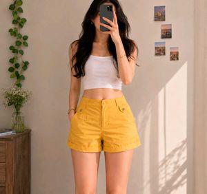 Cottonworld Sunny Yellow Cargo Shorts