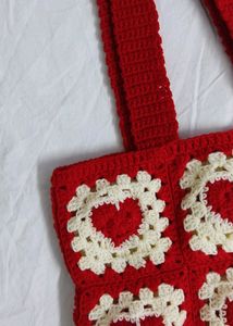 Red heart granny bag