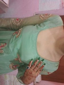 Mint Green Embellished Anarkali Dress