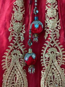 Red &amp; Gold Embroidered Lehenga Skirt
