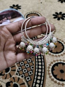 Colorful Jhumka Hoop Earrings
