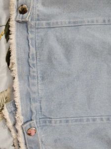 Denim Jacket with Frayed Edges