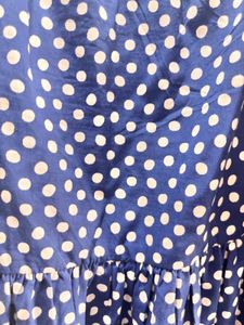 Chic Blue &amp; White Polka Dot Top