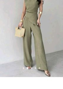 ❗ SAVANA 🩷 Chic Olive Green Wide Leg Jumpsuit