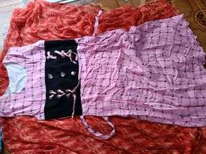 Pink Checked Kurta Unused