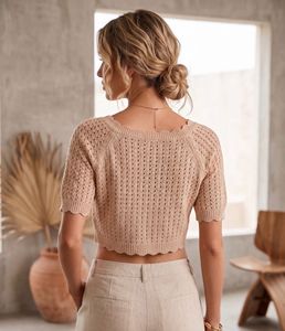 Crochet Square Neck Top