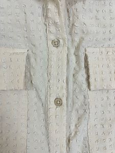 Cream Textured Cropped Shirt