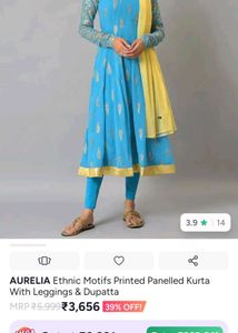 Aurelia Blue Kurta Set with Dupatta