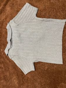 Ribbed Cropped Polo Tee💌