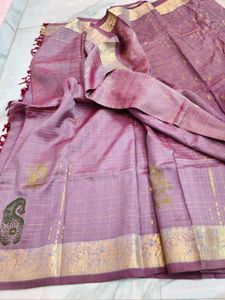 pure Kanchi pattu saree Elegant Lavender Sare