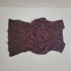 Boho Smocked V-Neck Top