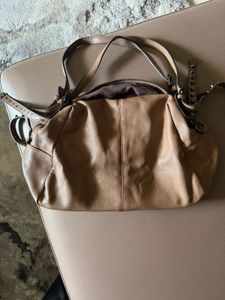 Chic Brown Textured Hobo Bag