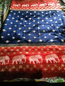 Elegant Blue Silk Saree with Elephant Motif