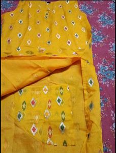 Yellow Embroidered Kurta