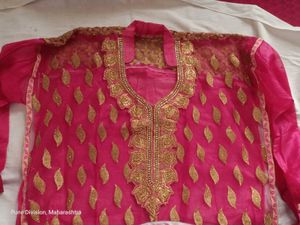 Stunning Pink Kurta with Gold Embroidery