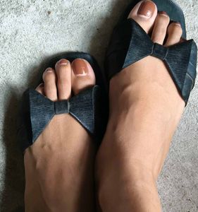 Black Bow Slide Sandals