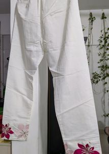Price Drop Alert Pearl white Full Sleevs Kurti Set