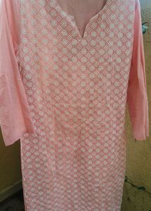 Peach Chinkari Kurti