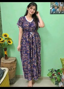 Floral Print Kaftan Nightgown