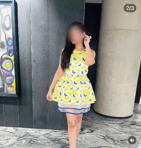Yellow Butterfly Print Dress