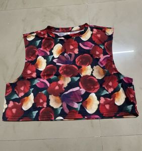Floral Print Cropped Tank Top