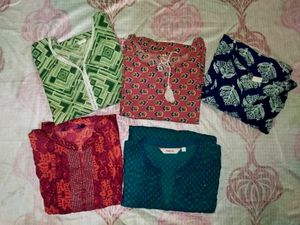 combo 5, cotton Kurtis