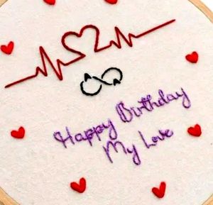 Handmade Embroidered Birthday Hoop