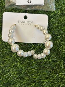Elegant Pearl Hoop Earrings