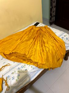 Saree Style Haldi Dress With Umbrella Jacket