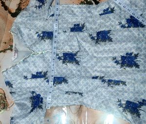 Women’s Elegant Blue Floral Printed Straight Kurta
