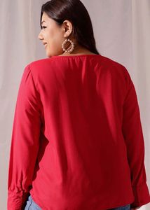 hurry!!! Plus size 5xl red shirt top