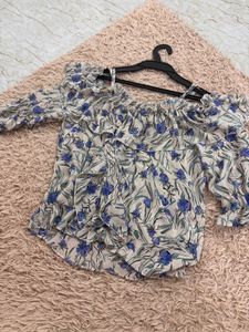 Floral Ruffle Off-Shoulder Blouse