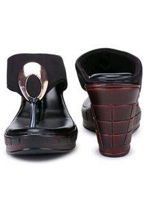 Stylish Black Wedge Sandals